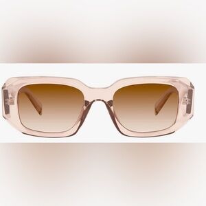 Women's Square Sunglasses in Blush Pink with Brown Gradient Lenses